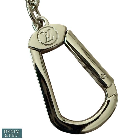 Louis Vuitton Monogram Canvas Key Pouch Coin Card Holder Chain Black~Grey - Picture 10 of 11